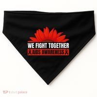 Hiv Awareness Red Ribbon World Aids Day Fighters USA-Made Doggie Bandana thumb 0