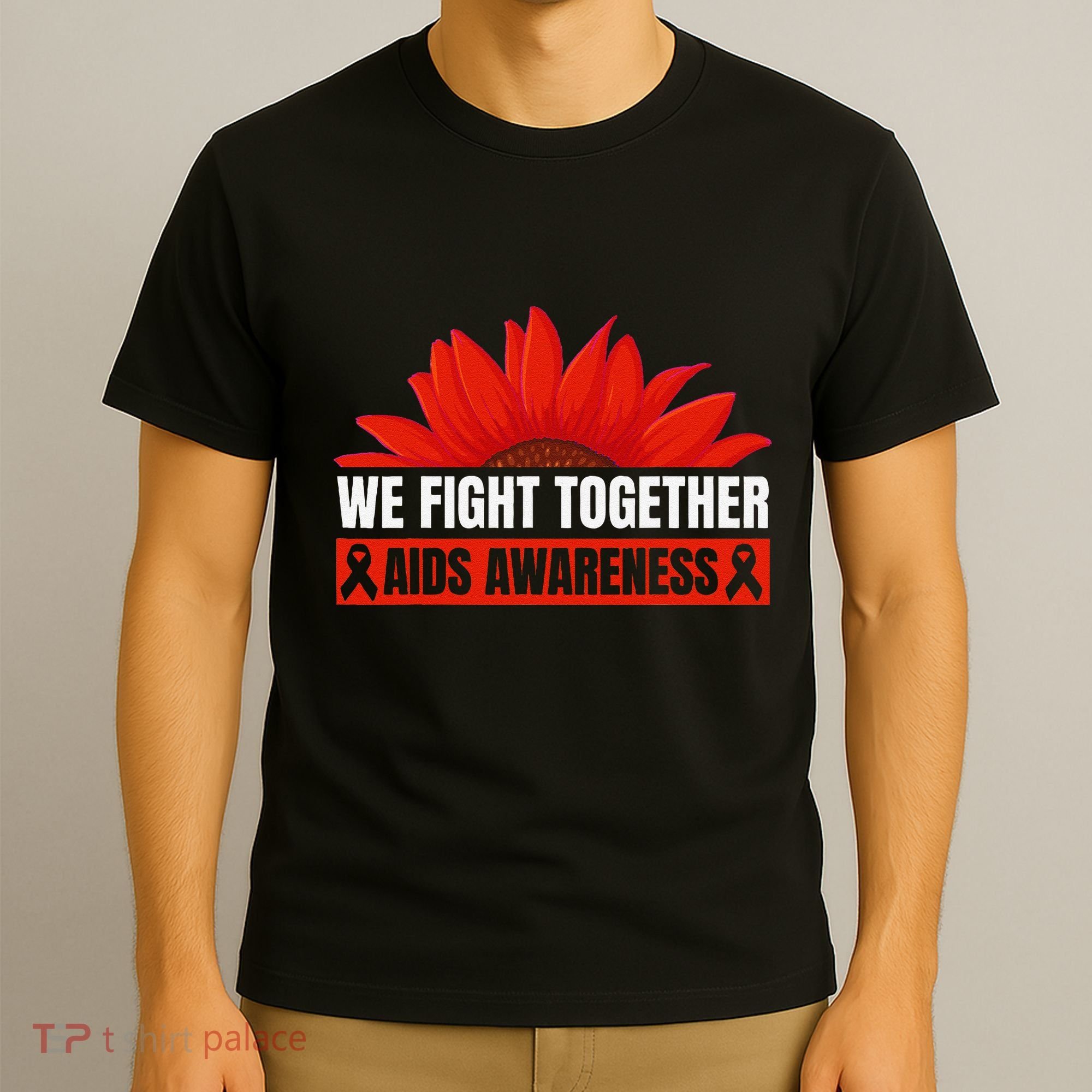 Hiv Awareness Red Ribbon World Aids Day Fighters T-Shirt