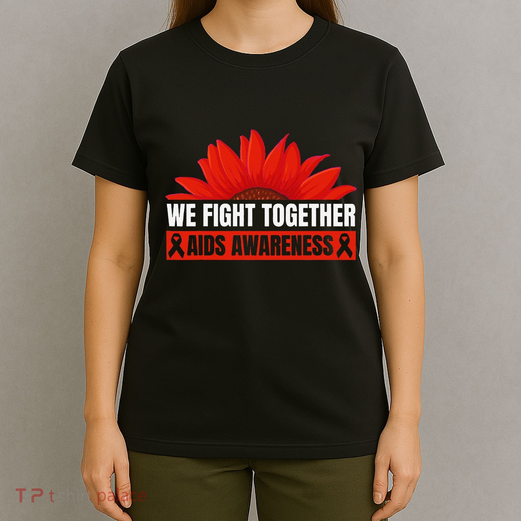 Hiv Awareness Red Ribbon World Aids Day Fighters T-Shirt
