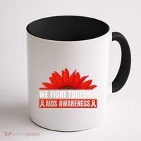 Hiv Awareness Red Ribbon World Aids Day Fighters Coffee Mug thumb 1