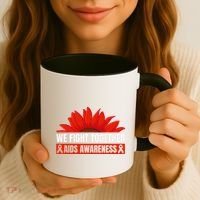 Hiv Awareness Red Ribbon World Aids Day Fighters Coffee Mug thumb 3