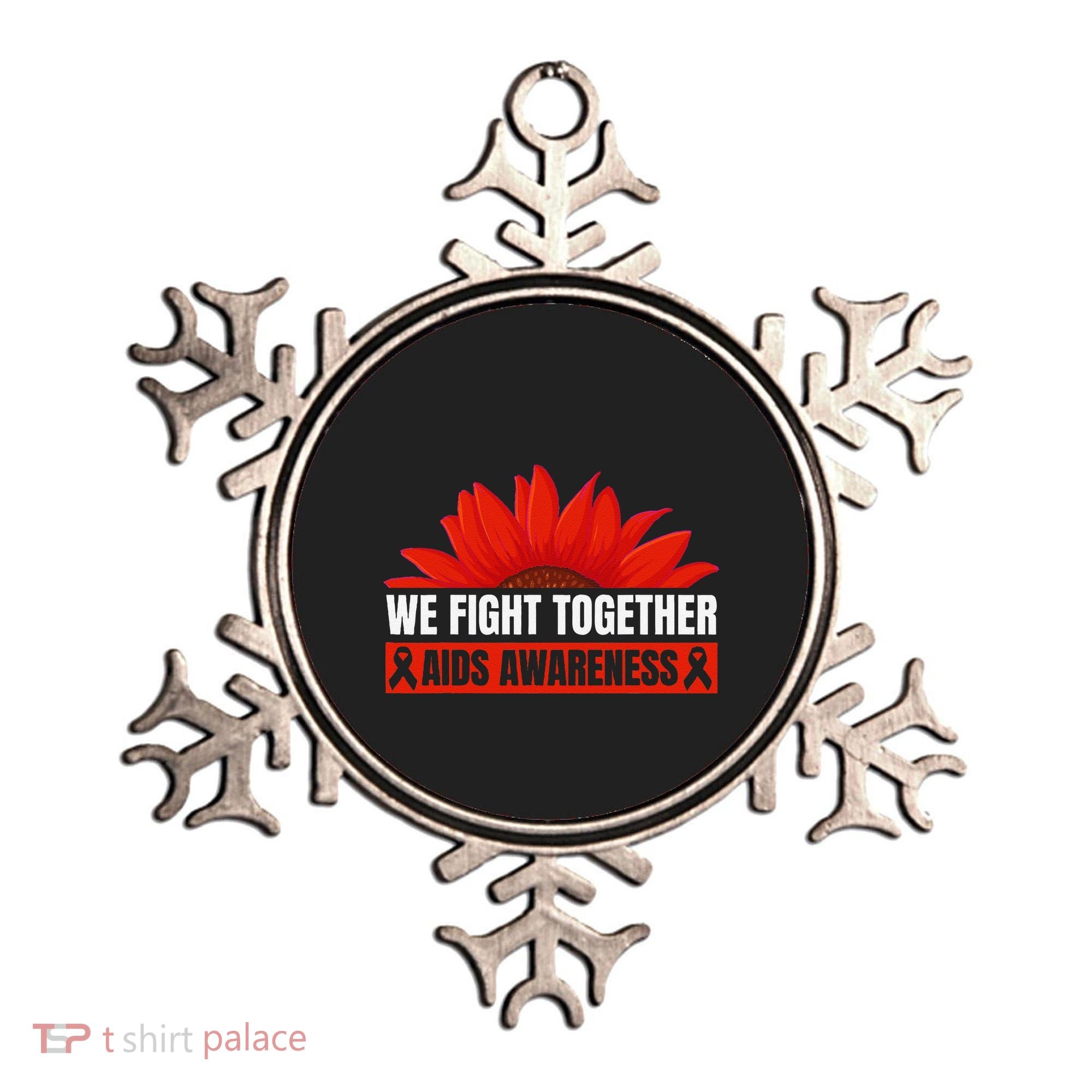 Hiv Awareness Red Ribbon World Aids Day Fighters Ornament