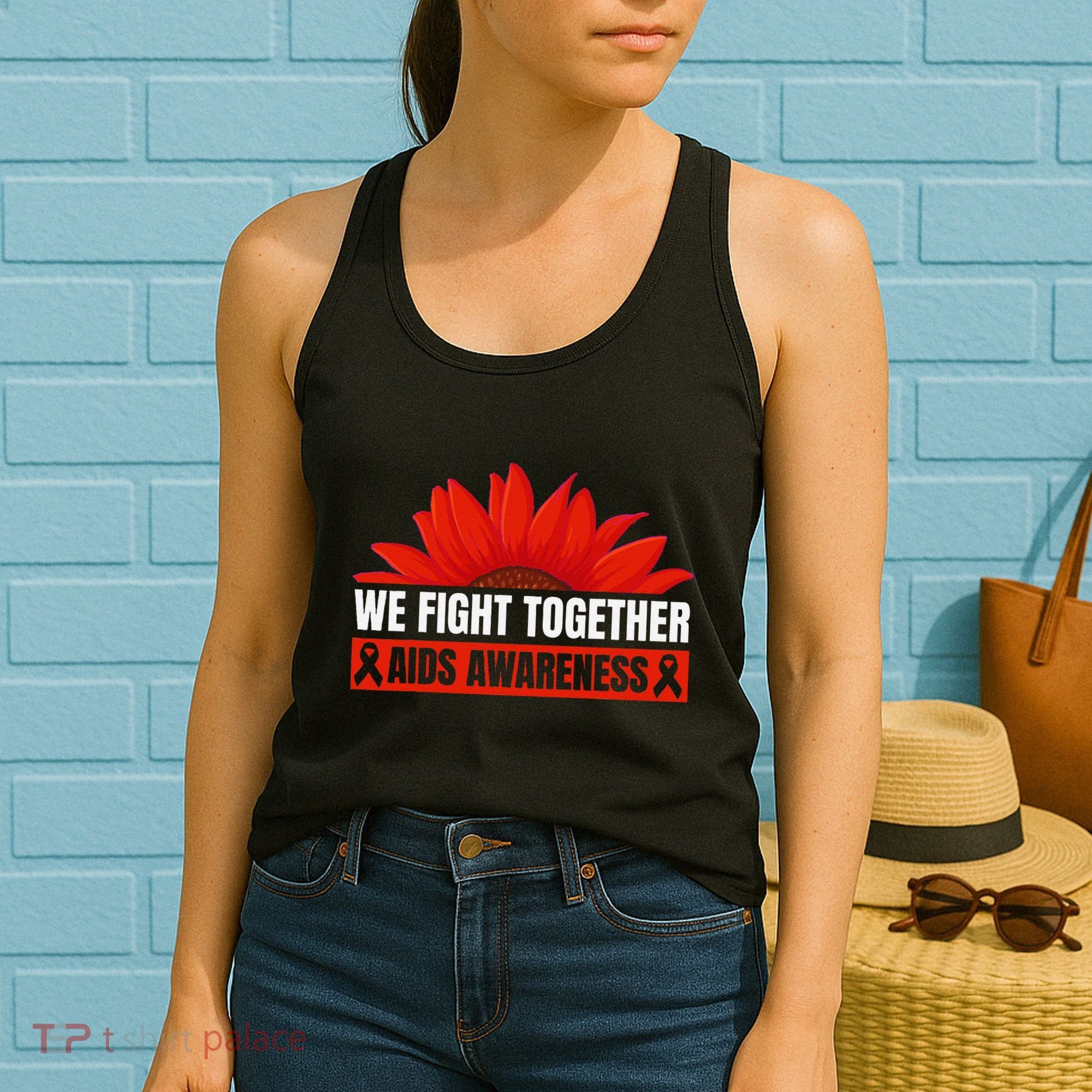 Hiv Awareness Red Ribbon World Aids Day Fighters Women's Tank Top