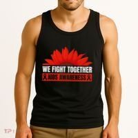 Hiv Awareness Red Ribbon World Aids Day Fighters Tank Top thumb 3