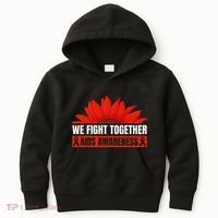 Hiv Awareness Red Ribbon World Aids Day Fighters Kids Hoodie thumb 0