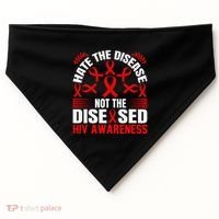 Hiv Awareness Red Ribbon World Aids Day Fighters USA-Made Doggie Bandana thumb 0
