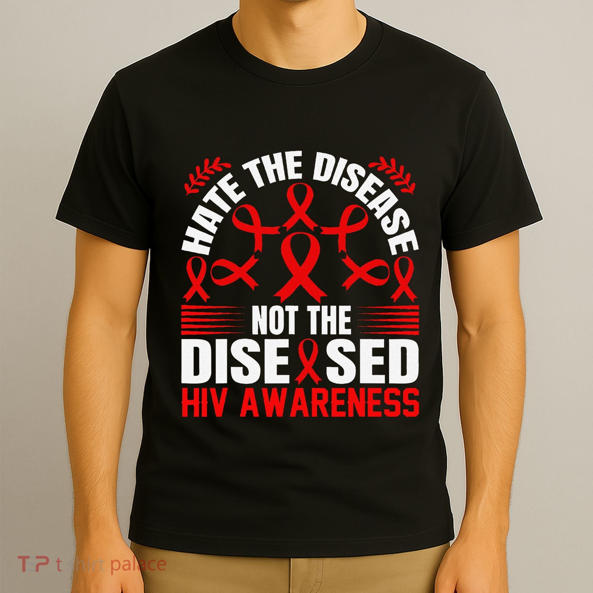 Hiv Awareness Red Ribbon World Aids Day Fighters T-Shirt
