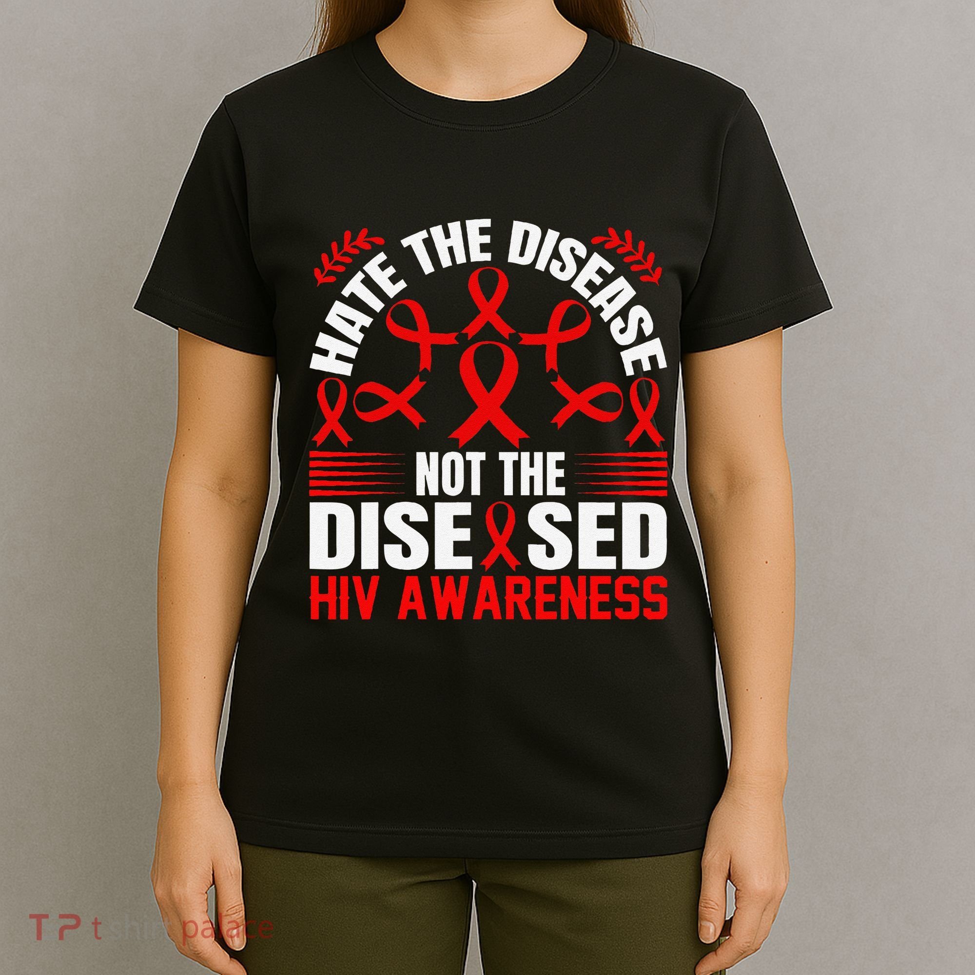 Hiv Awareness Red Ribbon World Aids Day Fighters T-Shirt