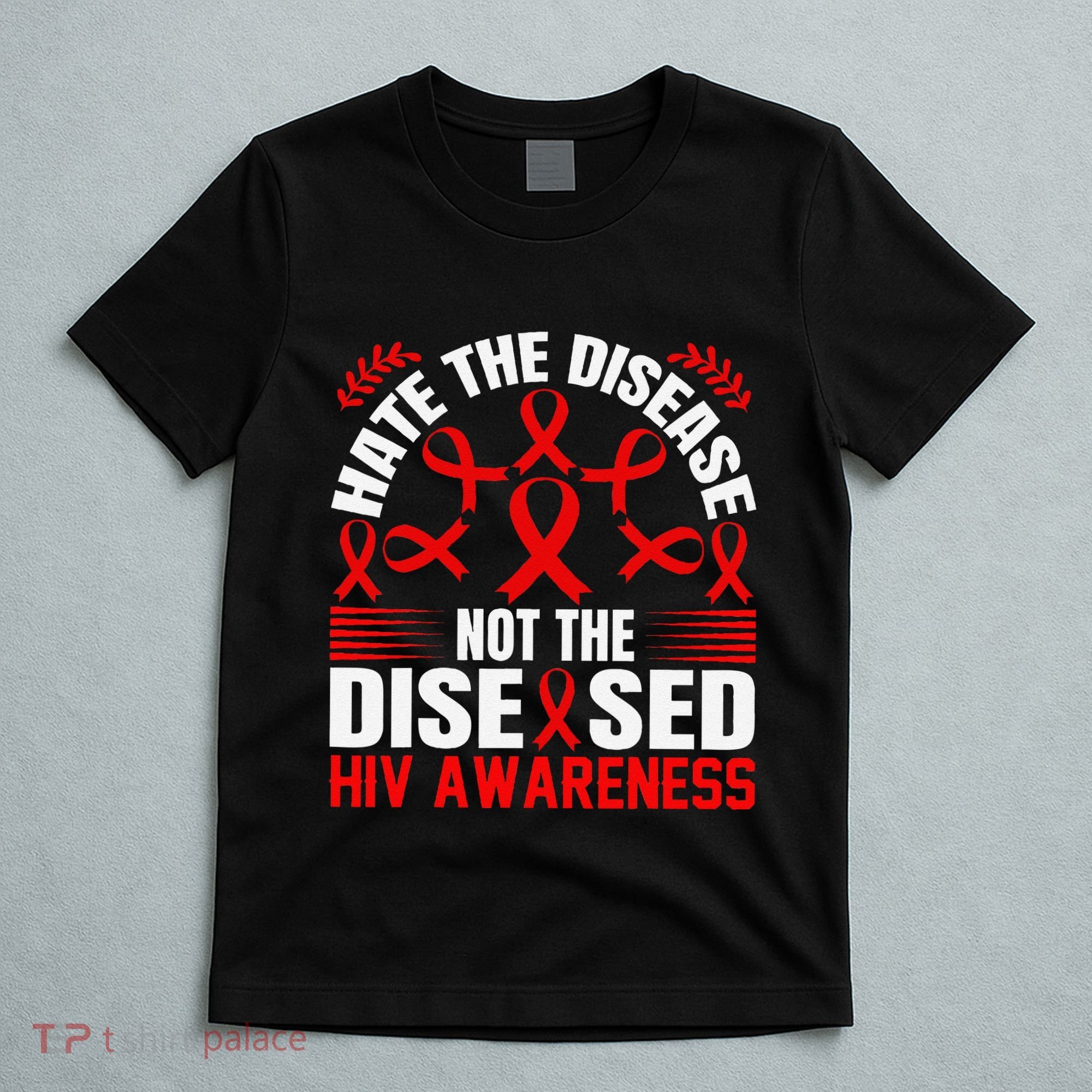 Hiv Awareness Red Ribbon World Aids Day Fighters T-Shirt