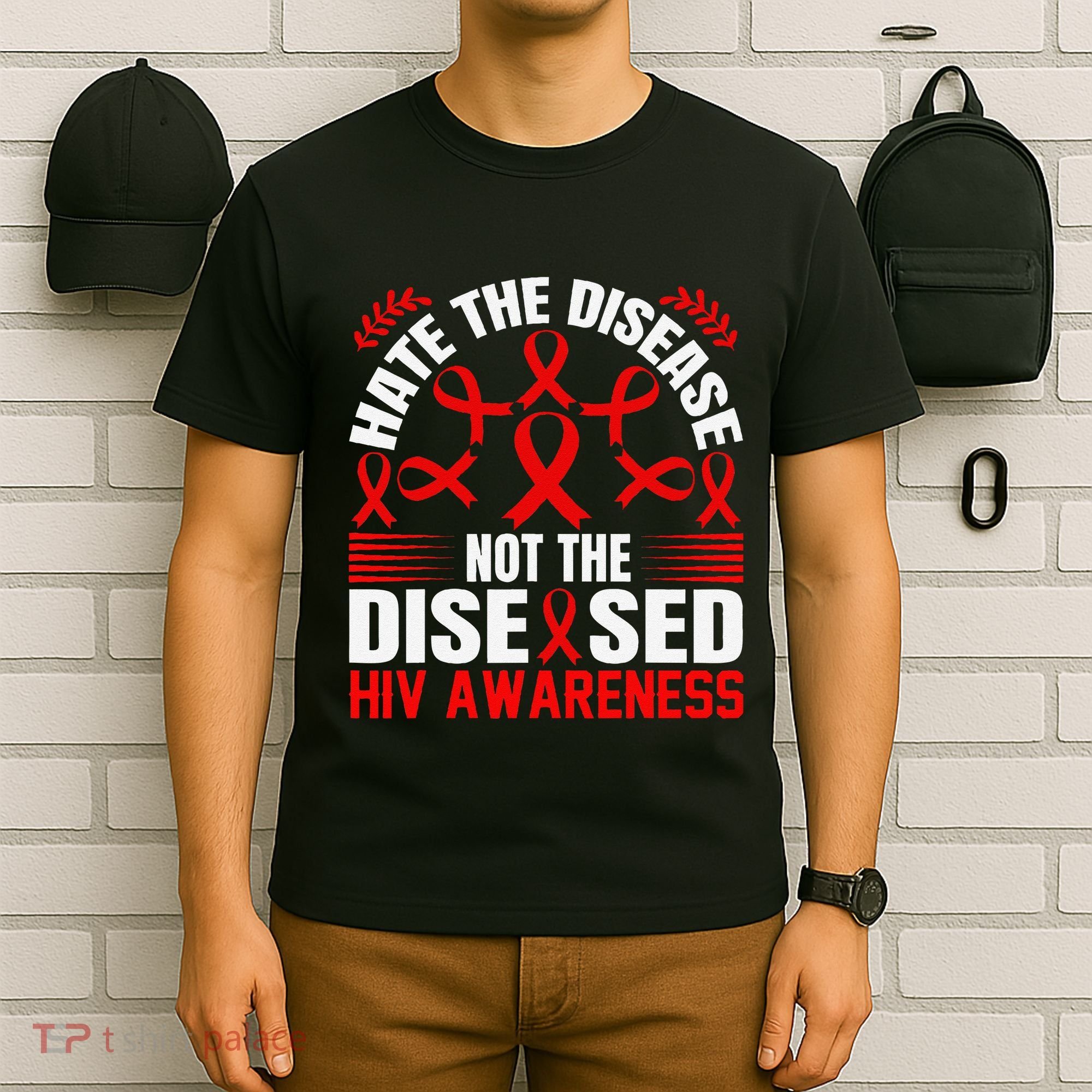 Hiv Awareness Red Ribbon World Aids Day Fighters T-Shirt