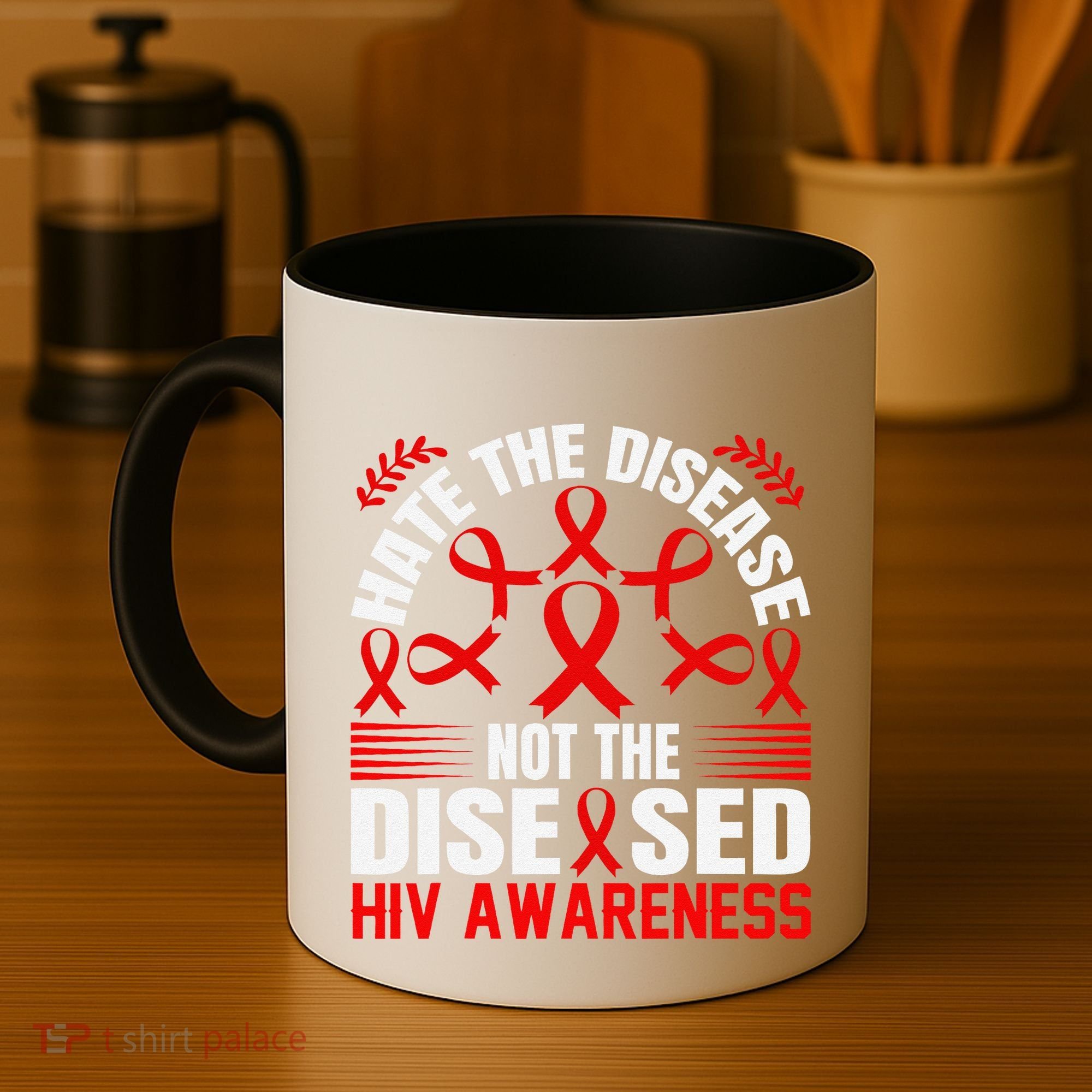 Hiv Awareness Red Ribbon World Aids Day Fighters Coffee Mug