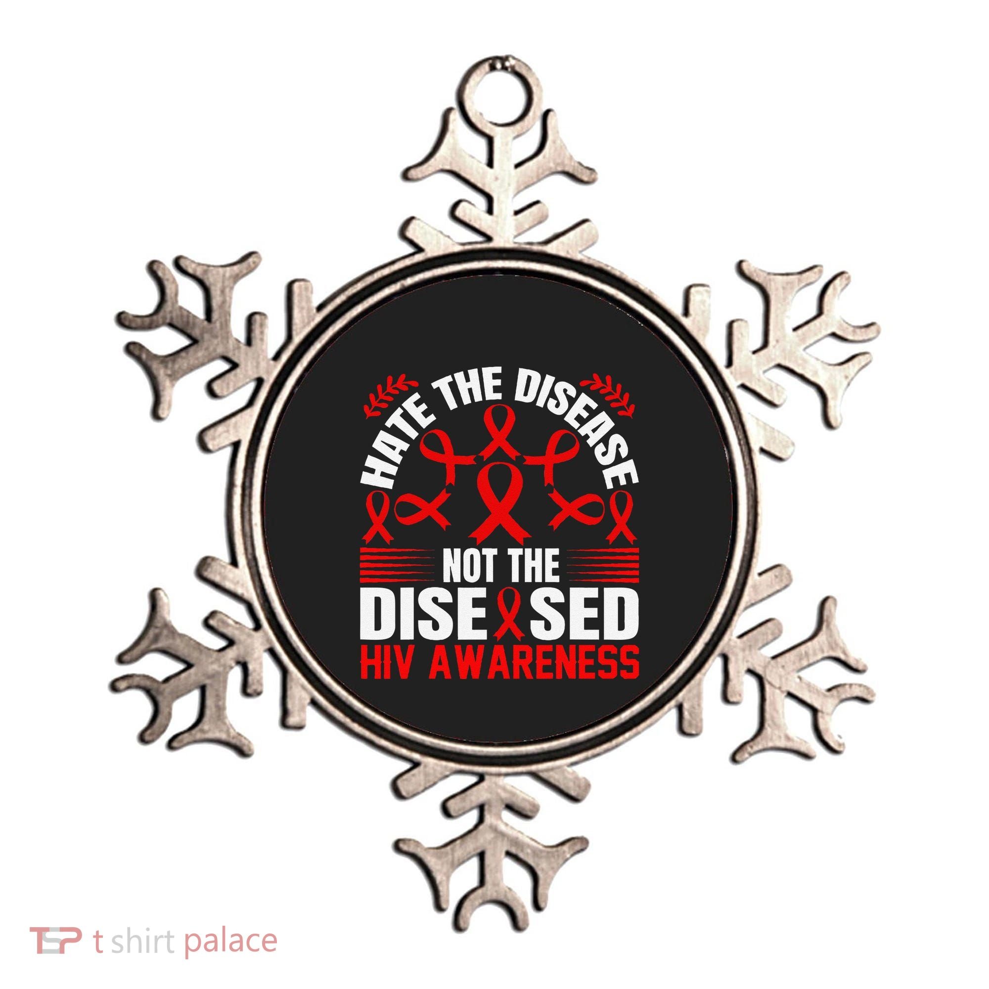 Hiv Awareness Red Ribbon World Aids Day Fighters Ornament