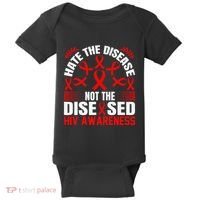Hiv Awareness Red Ribbon World Aids Day Fighters Baby Bodysuit thumb 0