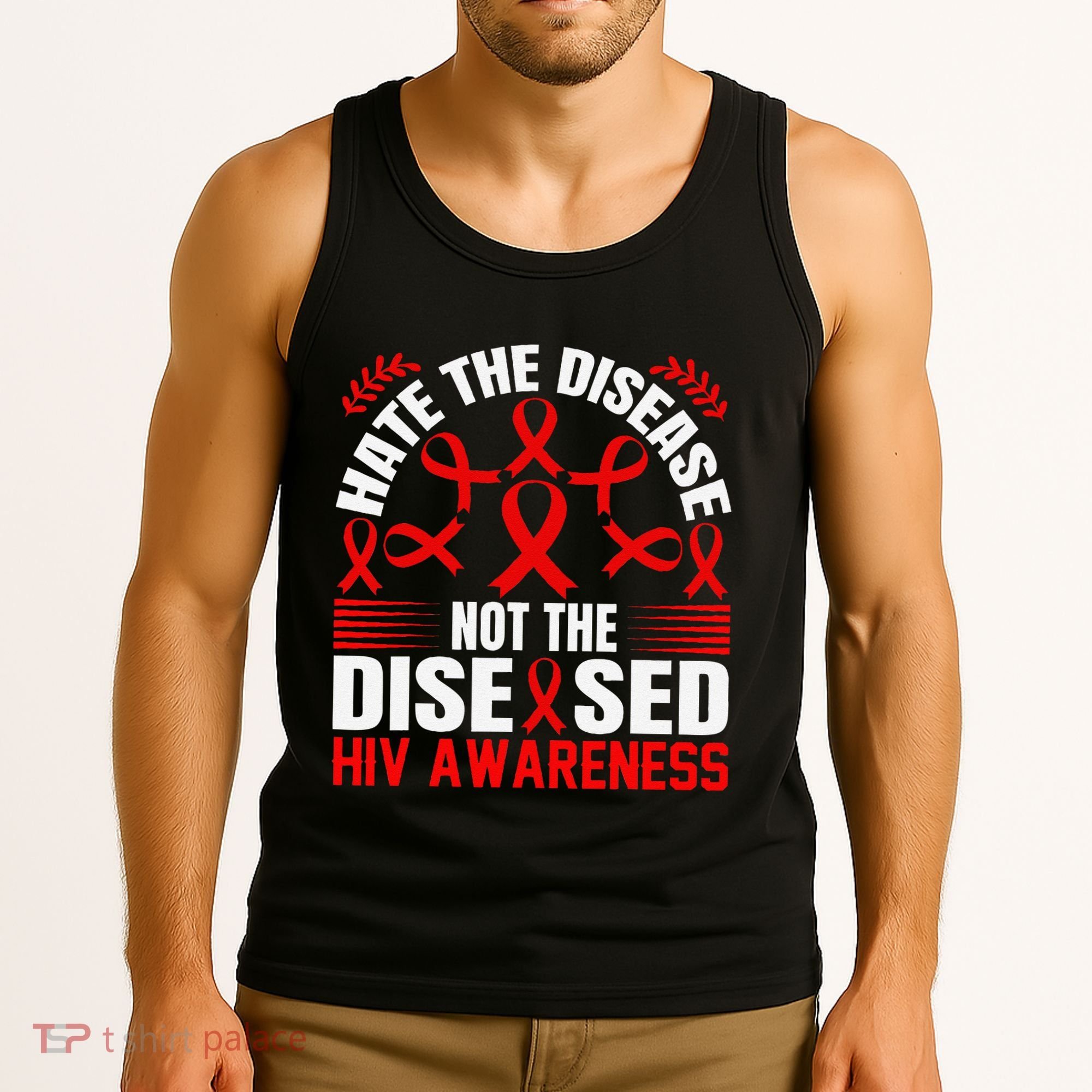 Hiv Awareness Red Ribbon World Aids Day Fighters Tank Top