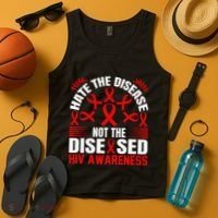 Hiv Awareness Red Ribbon World Aids Day Fighters Tank Top thumb 4