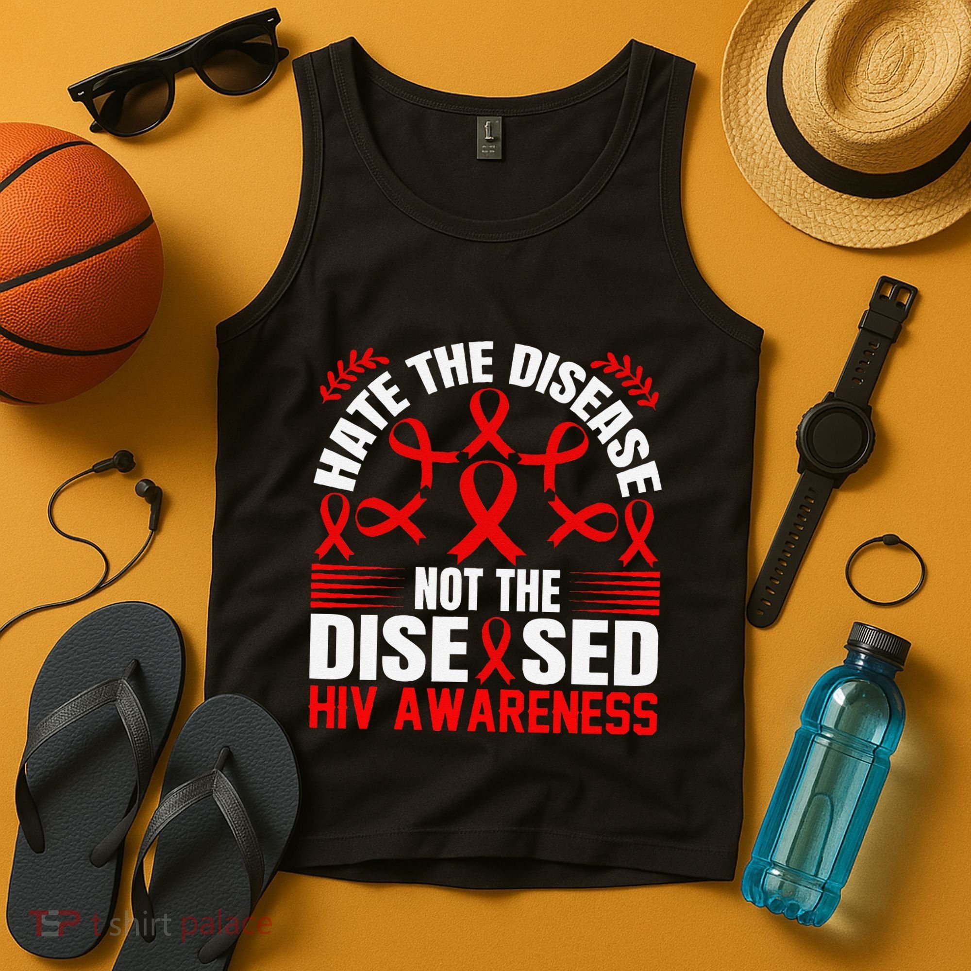 Hiv Awareness Red Ribbon World Aids Day Fighters Tank Top