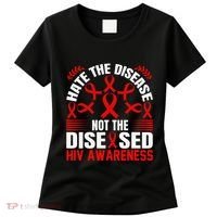 Hiv Awareness Red Ribbon World Aids Day Fighters Women's T-Shirt thumb 0