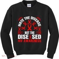Hiv Awareness Red Ribbon World Aids Day Fighters Kids Sweatshirt thumb 0