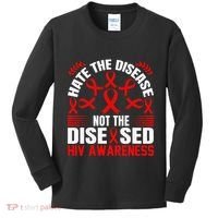 Hiv Awareness Red Ribbon World Aids Day Fighters Kids Long Sleeve Shirt thumb 0