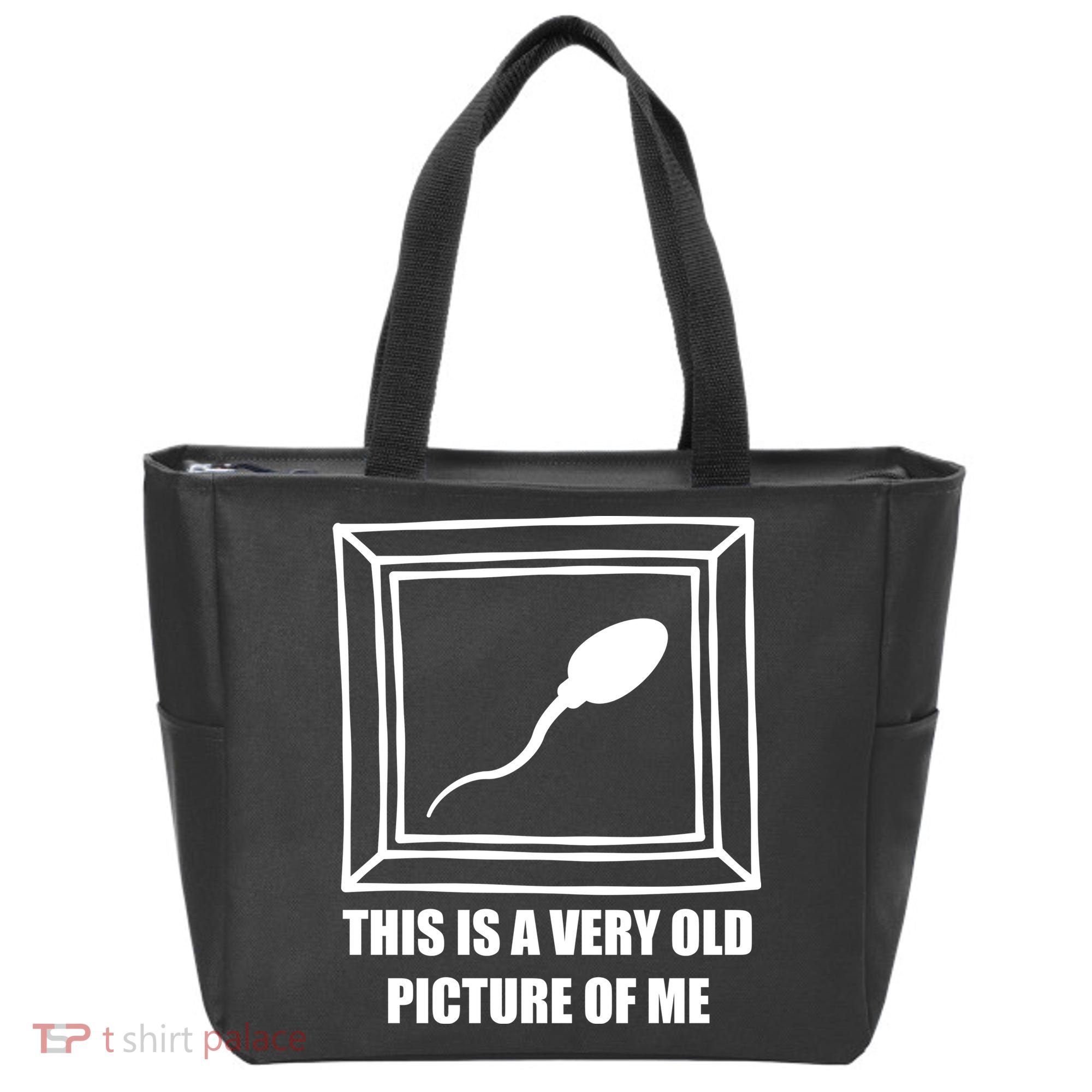 Here's A Really Old Picture Of Me Funny Sperm Birthday Tote Bag