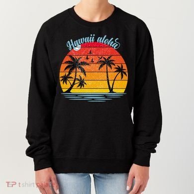Hawaii Aloha Retro Sunset Beach Women's Sweatshirt