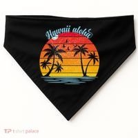 Hawaii Aloha Retro Sunset Beach USA-Made Doggie Bandana thumb 0