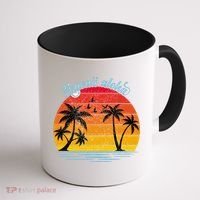 Hawaii Aloha Retro Sunset Beach Coffee Mug thumb 1
