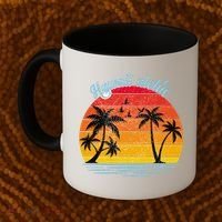 Hawaii Aloha Retro Sunset Beach Coffee Mug thumb 2