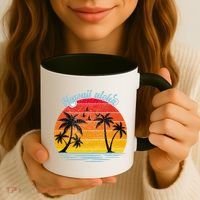 Hawaii Aloha Retro Sunset Beach Coffee Mug thumb 3