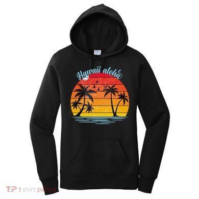Hawaii Aloha Retro Sunset Beach Women's Hoodie