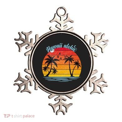 Hawaii Aloha Retro Sunset Beach Ornament