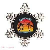 Hawaii Aloha Retro Sunset Beach Ornament thumb 0
