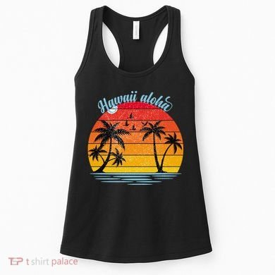 Hawaii Aloha Retro Sunset Beach Women's Tank Top