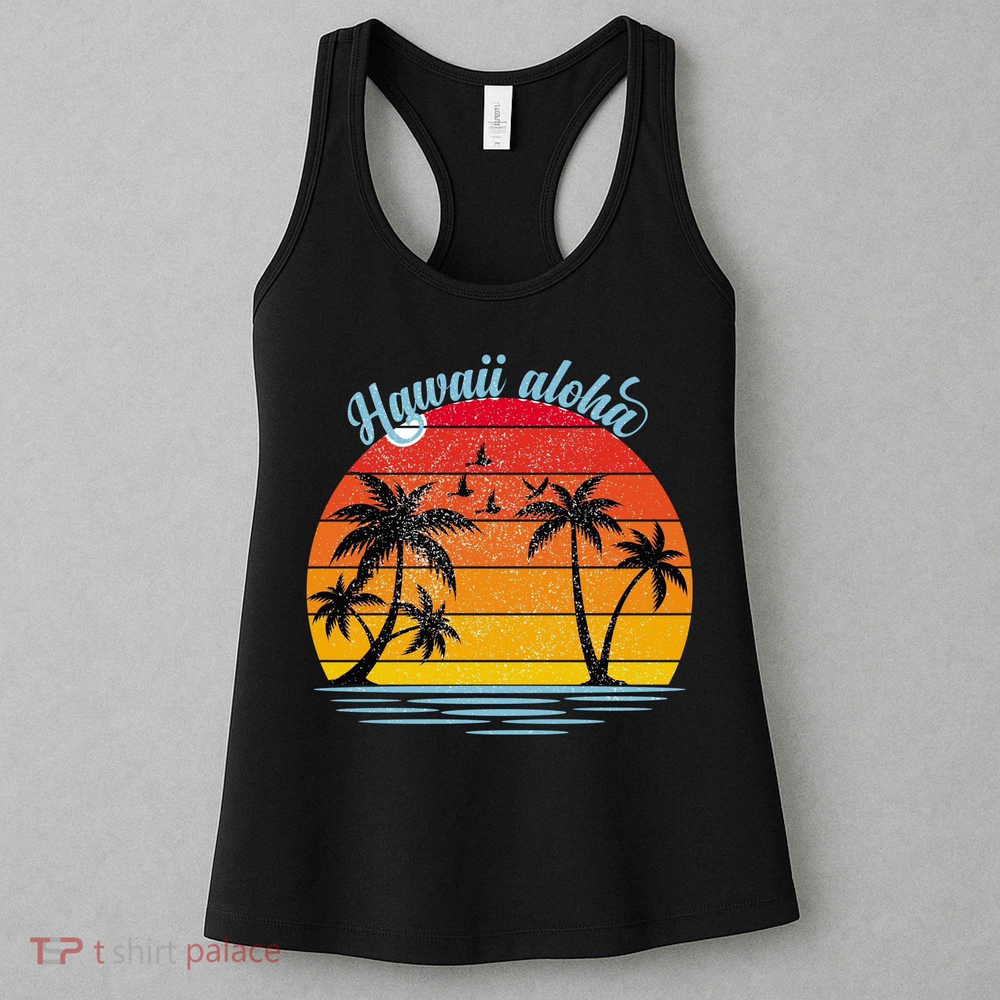 Hawaii Aloha Retro Sunset Beach Women's Tank Top
