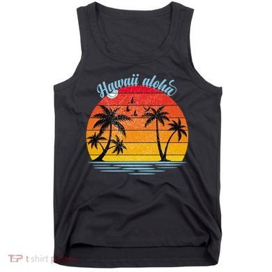 Hawaii Aloha Retro Sunset Beach Tank Top