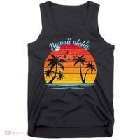 Hawaii Aloha Retro Sunset Beach Tank Top thumb 0