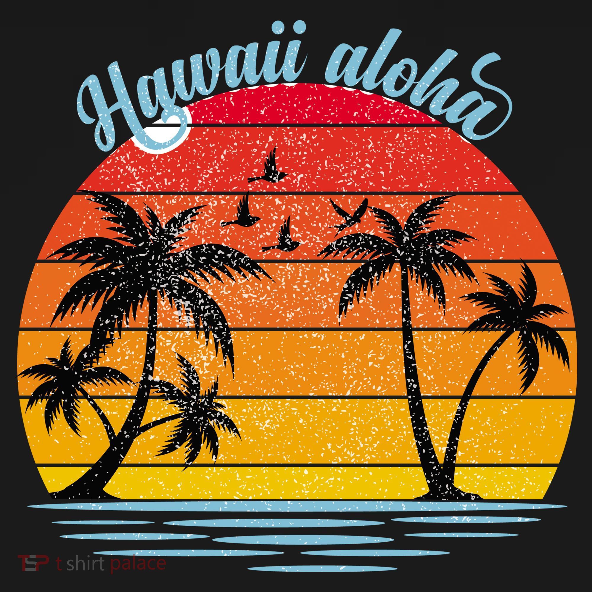 Hawaii Aloha Retro Sunset Beach Tank Top