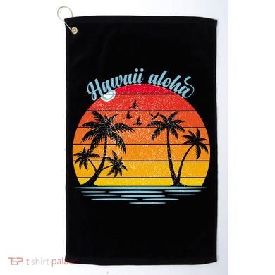 Hawaii Aloha Retro Sunset Beach Golf Towel