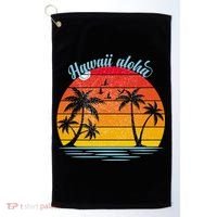 Hawaii Aloha Retro Sunset Beach Golf Towel thumb 0
