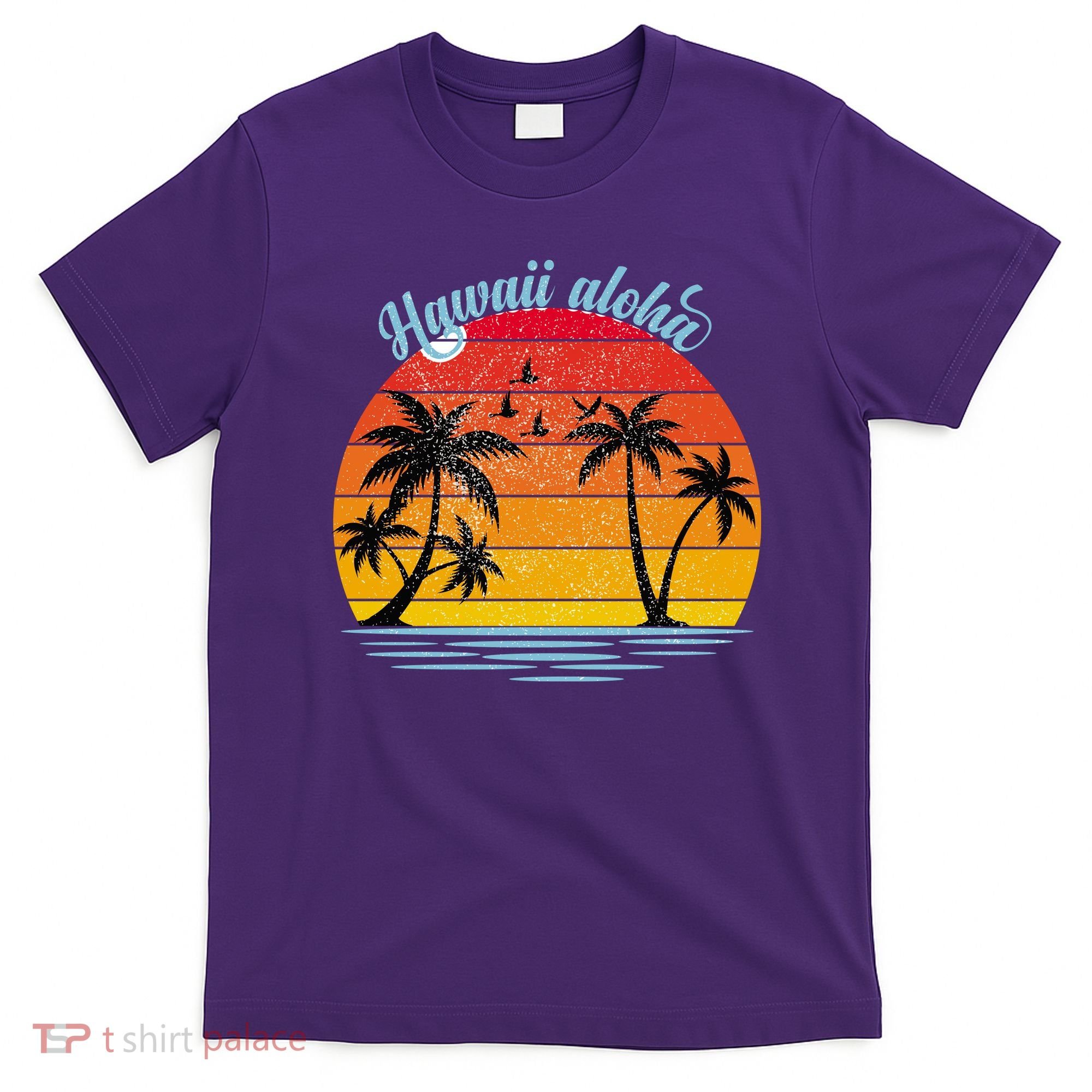 Hawaii Aloha Retro Sunset Beach T-Shirt