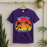 Hawaii Aloha Retro Sunset Beach T-Shirt thumb 2