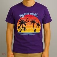 Hawaii Aloha Retro Sunset Beach T-Shirt thumb 3