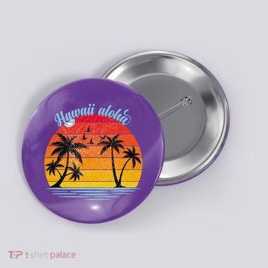 Hawaii Aloha Retro Sunset Beach Button