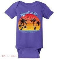 Hawaii Aloha Retro Sunset Beach Baby Bodysuit thumb 0