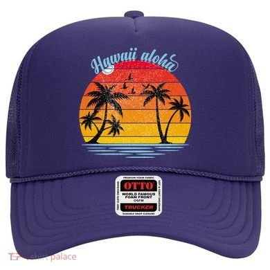 Hawaii Aloha Retro Sunset Beach Hat