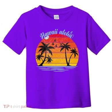 Hawaii Aloha Retro Sunset Beach Toddler T-Shirt