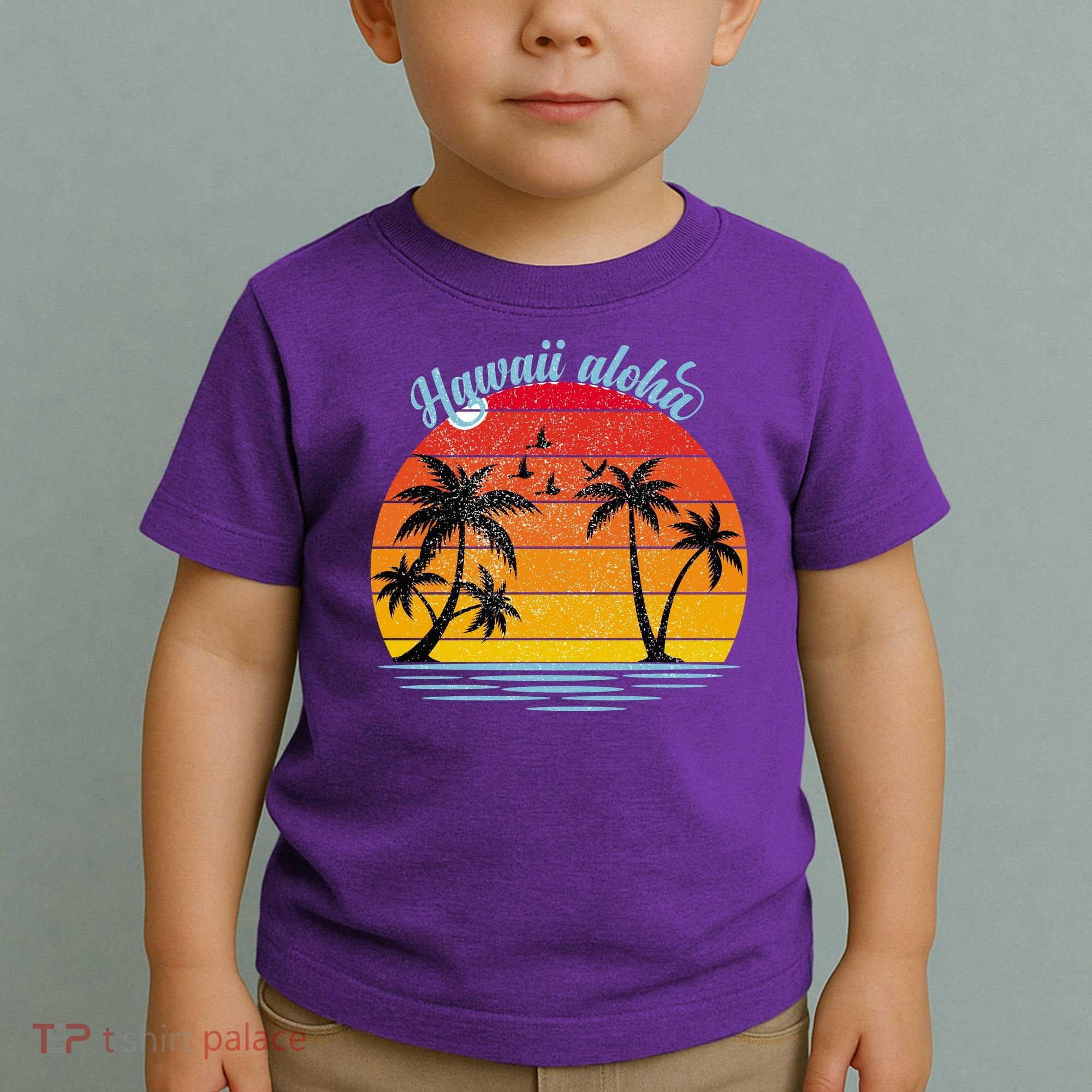 Hawaii Aloha Retro Sunset Beach Toddler T-Shirt