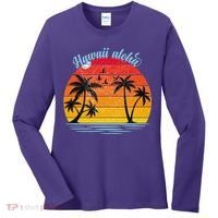 Hawaii Aloha Retro Sunset Beach Women's Long Sleeve Shirt thumb 0