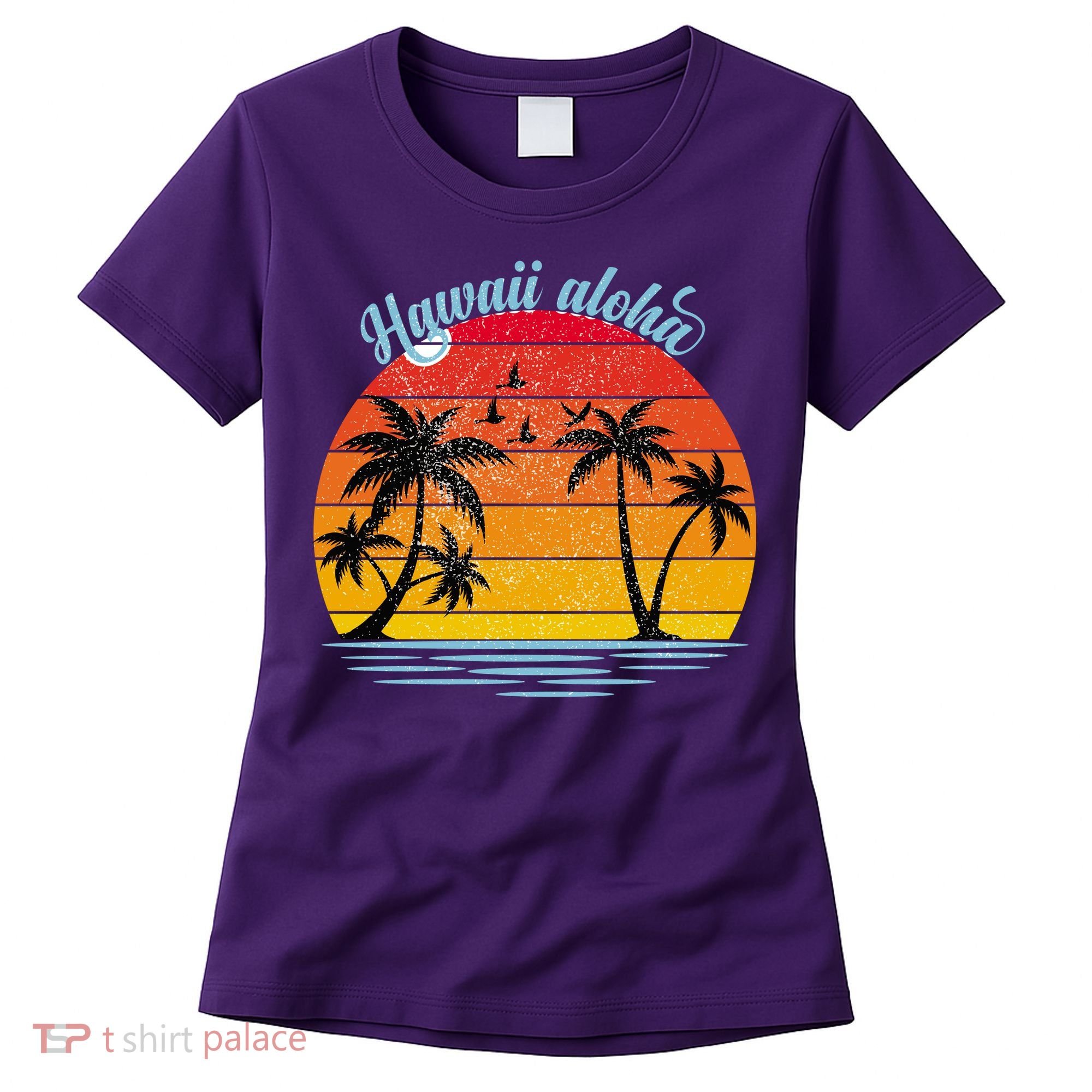 Hawaii Aloha Retro Sunset Beach Women's T-Shirt
