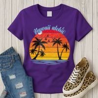 Hawaii Aloha Retro Sunset Beach Women's T-Shirt thumb 3